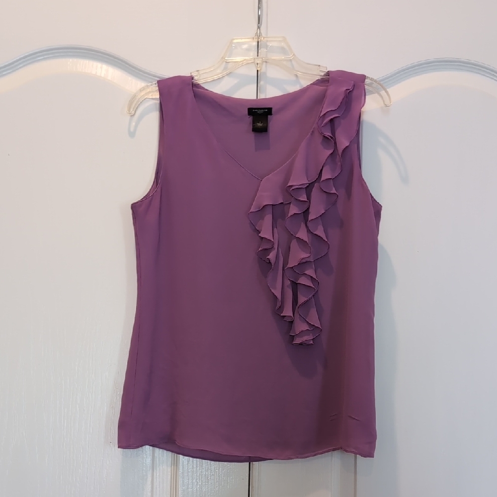Ann Taylor Lavender Ruffle Blouse